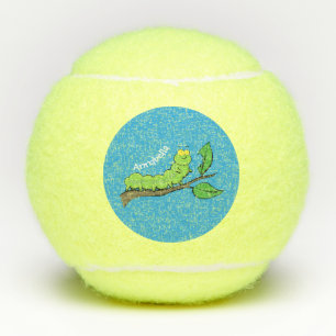 Balles De Tennis Joli dessin animé de chenille verte mignonne