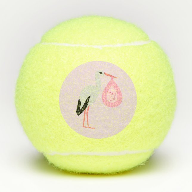 Balles De Tennis Jolie chatte rose bébé fille Stork (Devant)