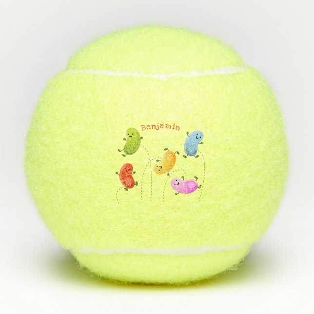 Balles De Tennis Jolie jellybeans bondissant dessin animé (Devant)
