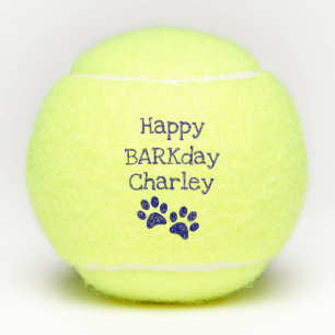 Balles De Tennis Jouet heureux bleu de chien d'anniversaire de