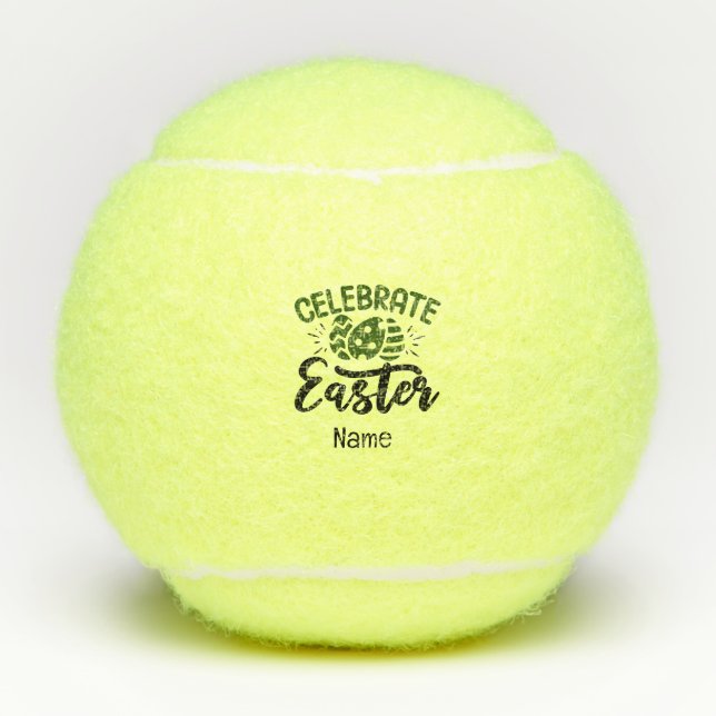 Balles De Tennis Joueur de tennis de Pâques heureux (Devant)
