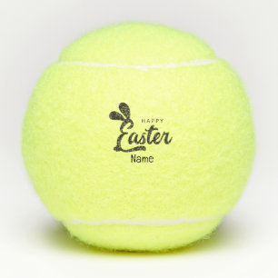 Balles De Tennis Joueur de tennis de Pâques heureux
