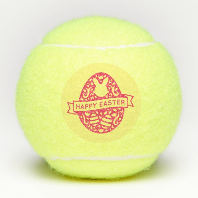 Balles De Tennis Joyeuse Pâques avec lapin lapin lapin lapin oeuf l (Devant)