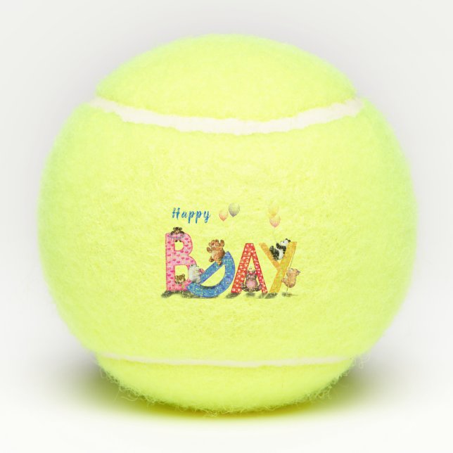 Balles De Tennis Joyeux Anniversaire Tennis Balls Bears Party (Dos)