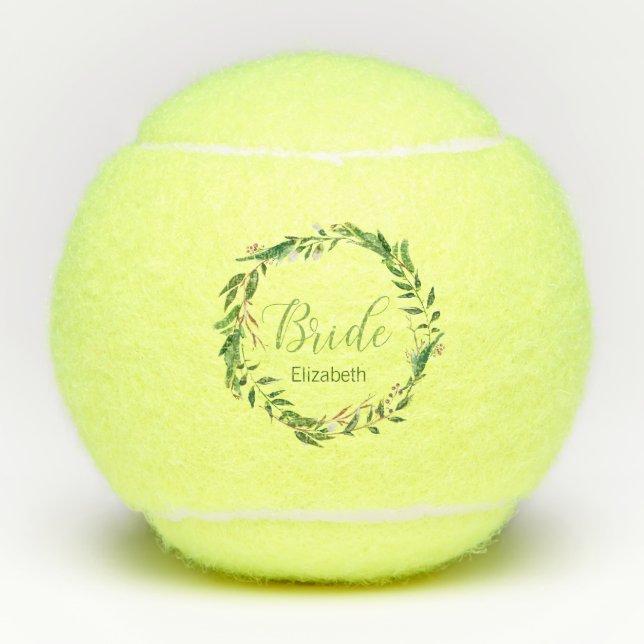 Balles De Tennis Laurel Wreath Bride Personnalisé mariage fête cade (Devant)