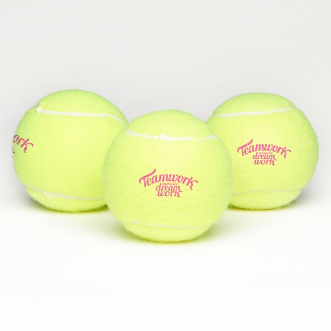Balles De Tennis Le travail d'équipe Slogan fait rose rêve (Multiple)