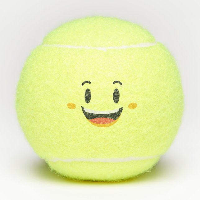 Balles De Tennis Le visage de Kawaii Cute Emoticon Emoji (Devant)