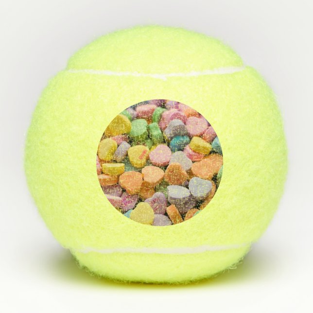 BALLES DE TENNIS LES COEURS DE LA BOUGIE DE VALENTINE (Devant)