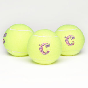 Balles De Tennis Les filles de monogramme de la lettre C ont