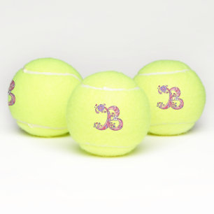 Balles De Tennis Lettre B monogramme filles Doodart personnalisé
