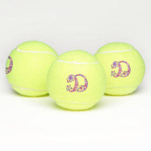 Balles De Tennis Lettre D monogramme filles Doodart personnalisé