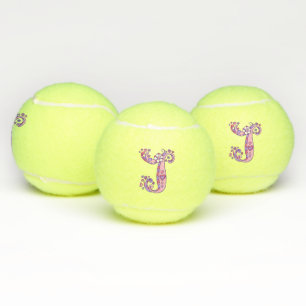 Balles De Tennis Lettre J monogramme filles Doodart personnalisé