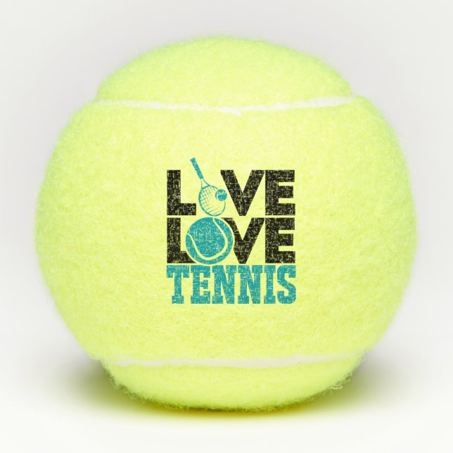 Balles De Tennis Live LOVE Tennis Turquoise Tennis Ball (Devant)