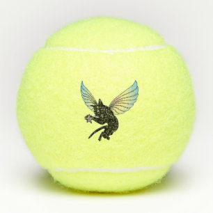 Balles De Tennis Lune de chat cosmique et étoiles