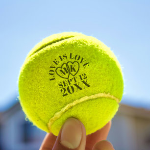 Balles De Tennis Mariage Anniversaire Coeur Monogramme Tennis Balls