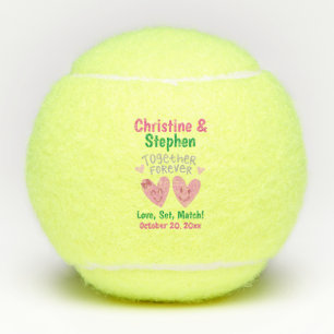 Balles De Tennis Mariage Ensemble pour toujours Cartoon Coeurs Favo