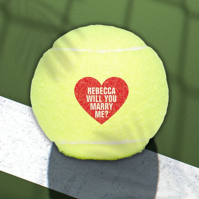 Balles De Tennis Me marierez-vous une proposition de mariage sur me (Will You Marry Me Custom Marriage Proposal Tennis Balls)