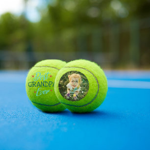 Balles De Tennis Meilleur Grand-Père Photo Lettrée main