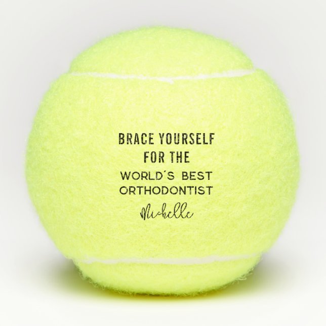 Balles De Tennis Meilleur Orthodontiste Nom Professionnel Personnal (Devant)