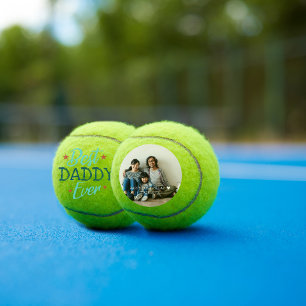 Balles De Tennis Meilleur Papa du Monde Photo Lettrée à la Main