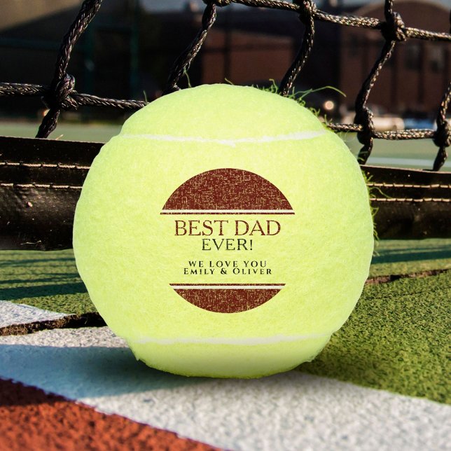 Balles De Tennis Meilleur papa jamais moderne Rouge Noir Fête du Pè (Créateur téléchargé)