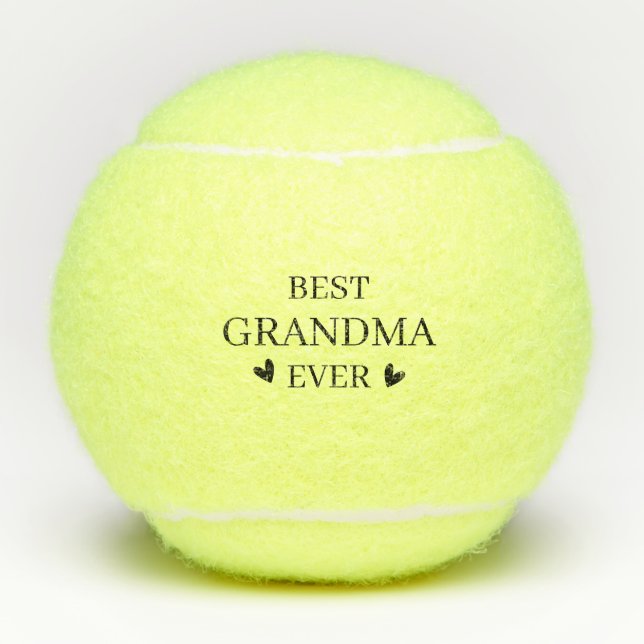 Balles De Tennis Meilleure grand-mère jamais avec les coeurs (Devant)