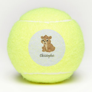Balles De Tennis Mignon ours brun bleu