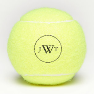 Balles De Tennis Modèle de texte simple de monogramme noir