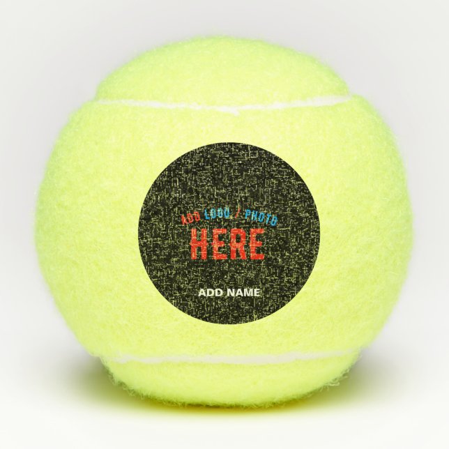 BALLES DE TENNIS MODERNE ET MODERNE PERSONNALISABLE NOIR VÉRIFIÉ (Devant)