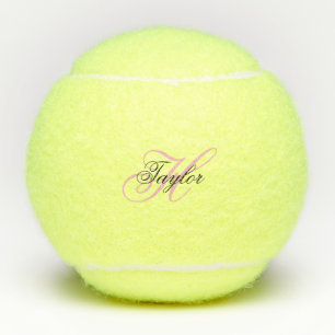 Balles De Tennis Monogramme fantaisie noir et rose