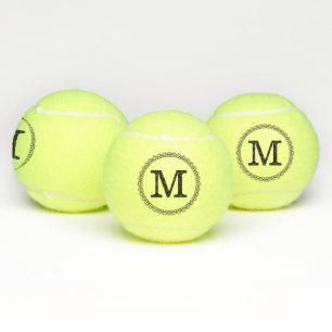 Balles De Tennis Monogramme noir personnalisé