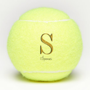 Balles De Tennis Monogramme Or personnalisé avec initiale