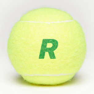 Balles De Tennis Monogramme personnalisé Initiales Coutume vert ja