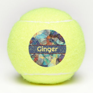 Balles De Tennis Motif en verre teint personnalisé