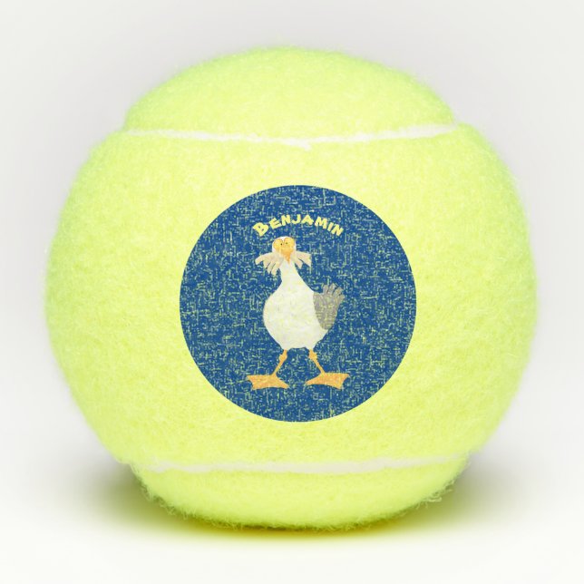 Balles De Tennis Mouette drôle avec frites dessin animé (Devant)