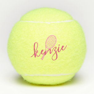 Balles De Tennis Nom de fille personnalisé rose