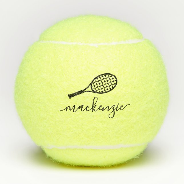 Balles De Tennis Nom de script élégant personnalisé Penn (Devant)