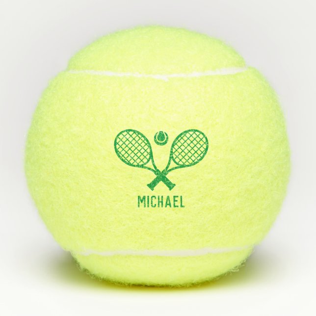 Balles De Tennis Nom du joueur de tennis Monogramme Personnalisé (Devant)