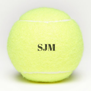 Balles De Tennis Nom initial minimaliste de monogramme personnalis