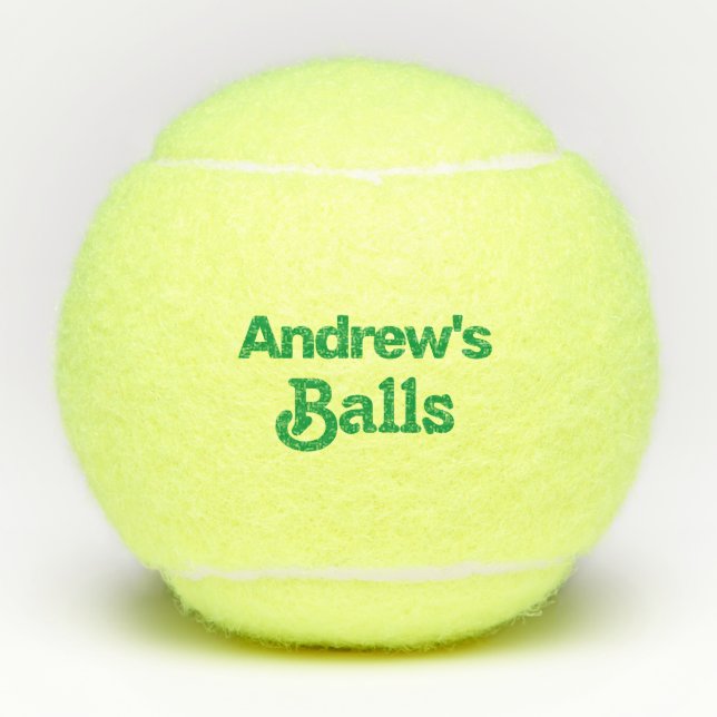 Balles De Tennis Nom personnalisé amusant imprimé (Devant)