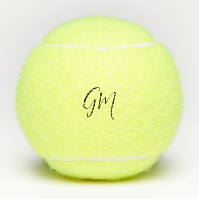 Balles De Tennis Nom personnalisé Initiales personnalisées deux let (Devant)