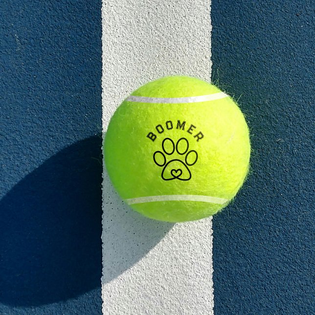 Balles De Tennis Nom personnalisé mignon Chien Chat Paw Toy Cadeau (Créateur téléchargé)