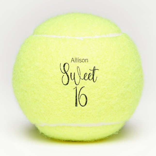 Balles De Tennis Nom personnalisé sweet sixteen (Devant)