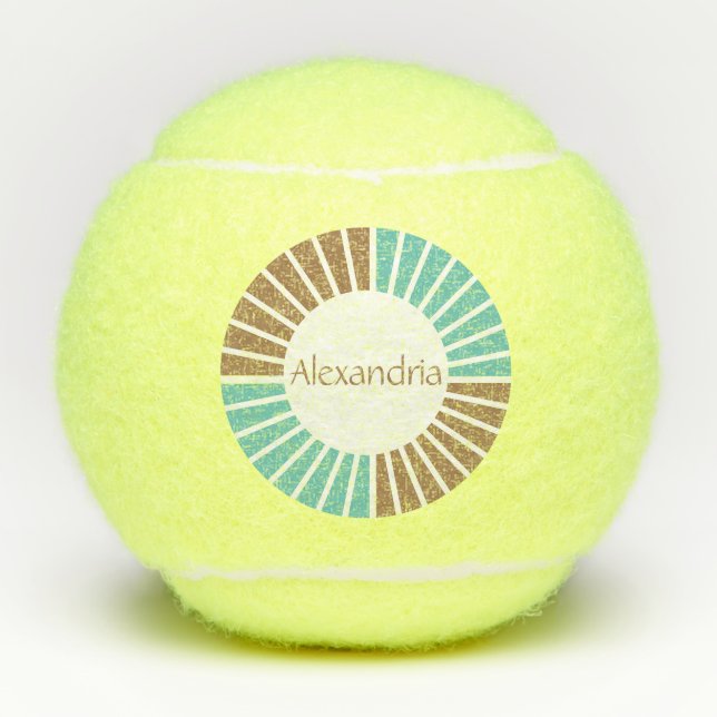 Balles De Tennis Nom personnalisé Turquoise moderne (Devant)