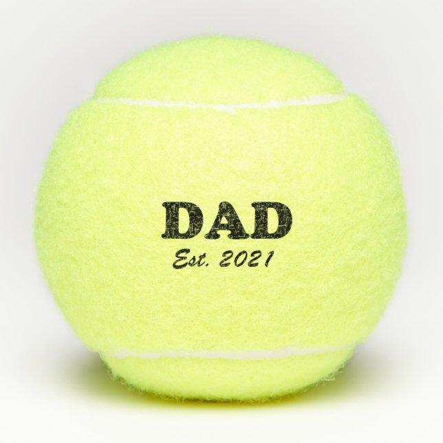 Balles De Tennis Papa date établie personnalisée fun personnalisé (Devant)