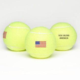 Balles De Tennis Patriotisme Américain Drapeau Dieu Béni Amérique P