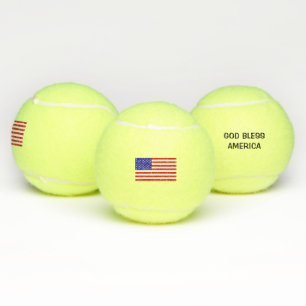 Balles De Tennis Patriotisme Amérique drapeau Dieu bénisse l'Amé