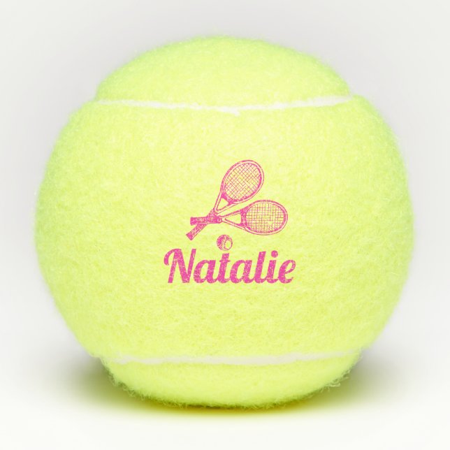 Balles De Tennis Personalized Elegant Script Name  Tennis Balls (Devant)
