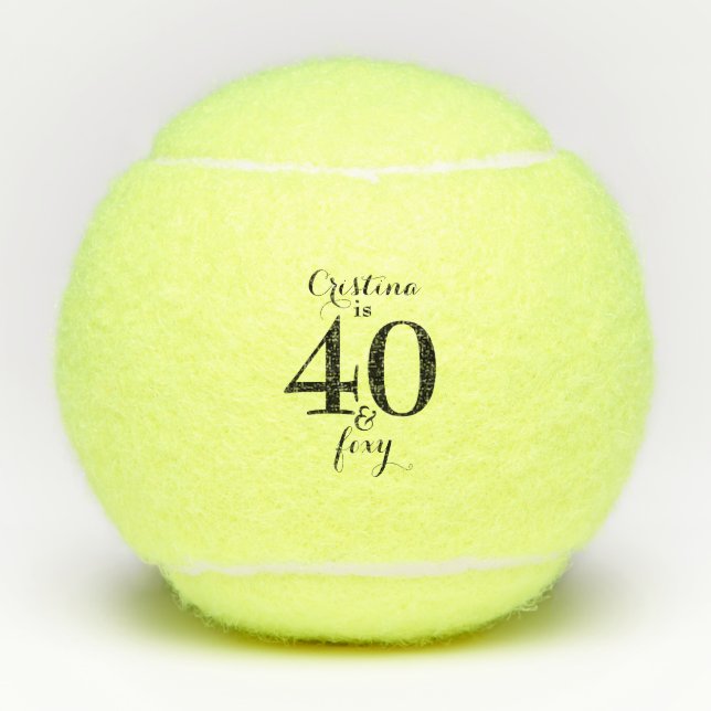 Balles De Tennis Personnalisé 40 & Foxy (Devant)