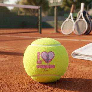 Balles De Tennis Personnalisé J'aime mon petit ami – Ajouter une ph